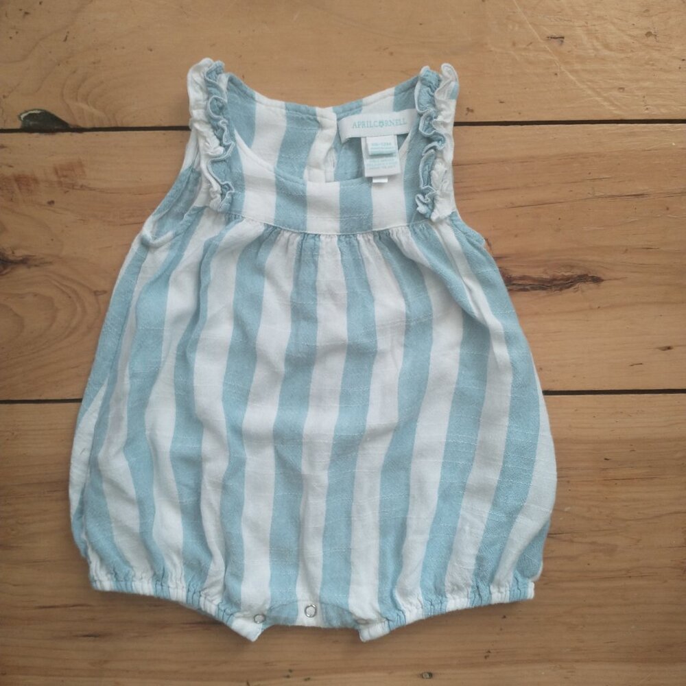 April Cornel 'Nantucket Stripe' Ruffled Romper